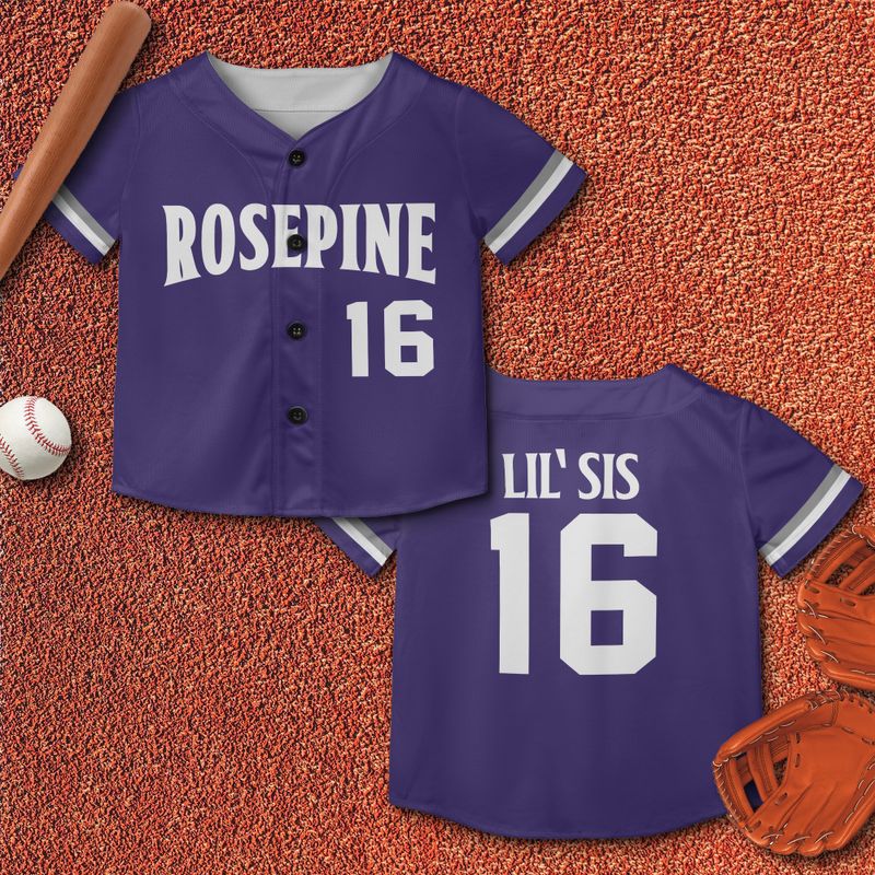 Custom Rosepine Youth Fan Purple Baseball Jersey