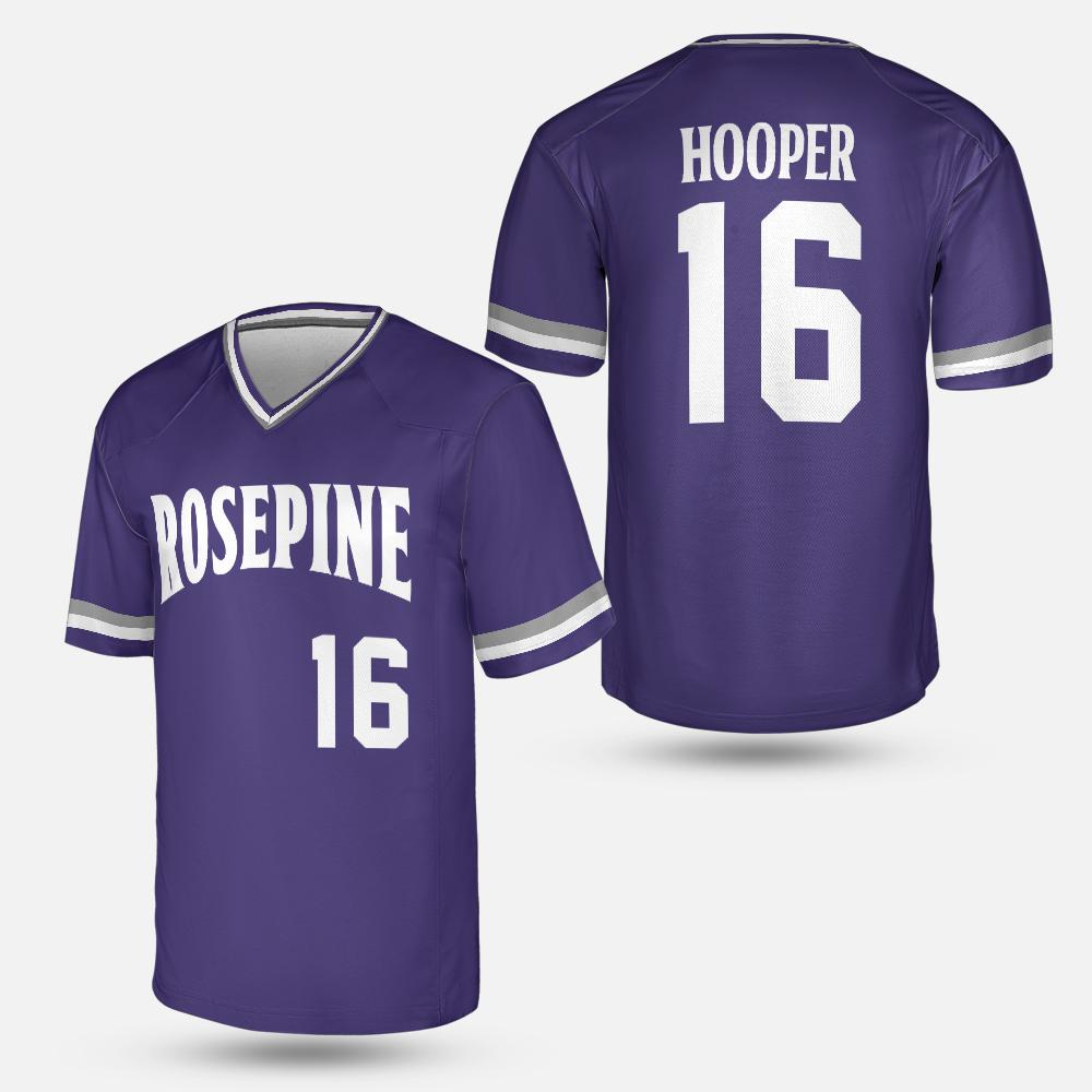 Custom Rosepine Baseball Purple V-Neck Fan Jersey
