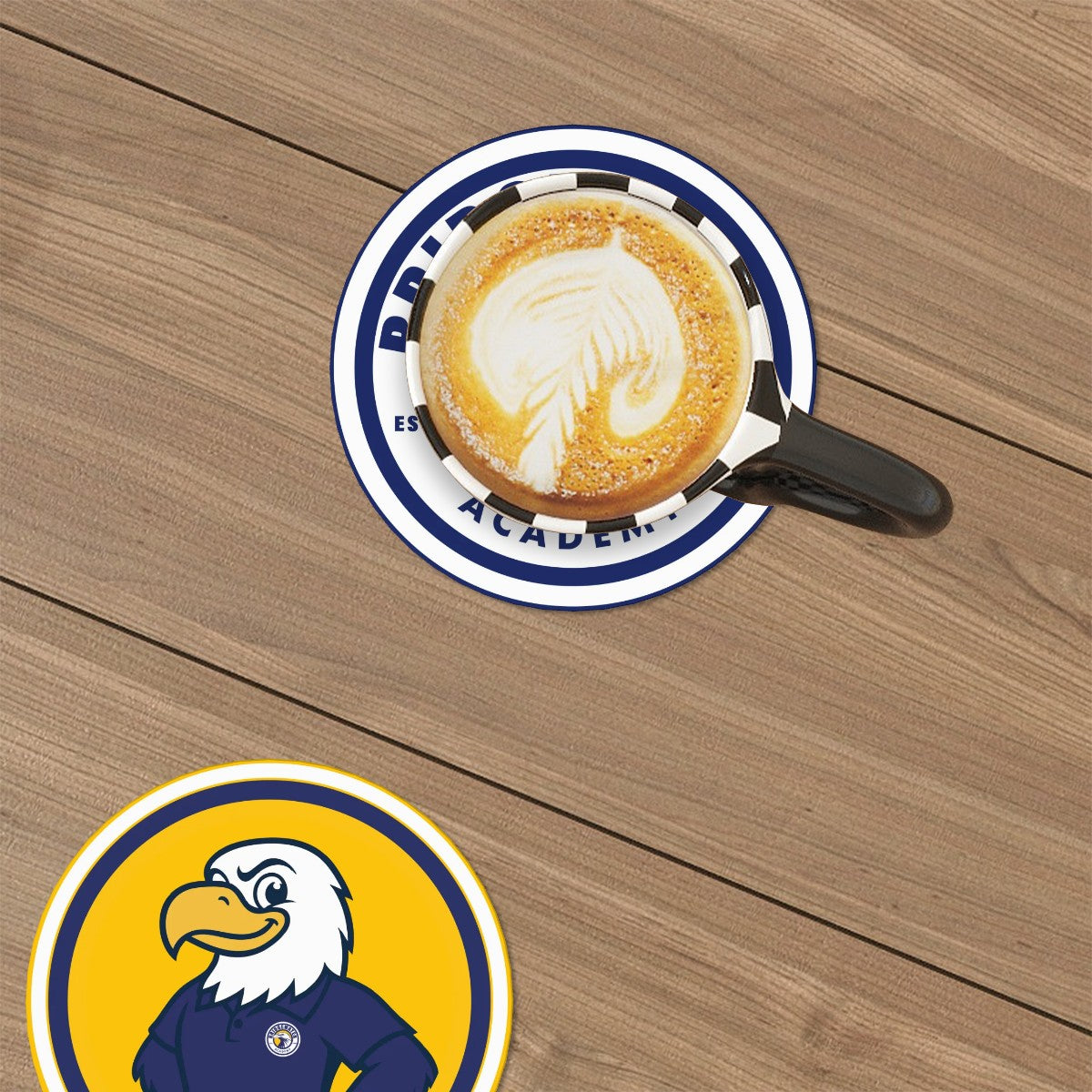 Round Bridgewater Academy Ceramic Coasters Set of 6 - Eagles Nest