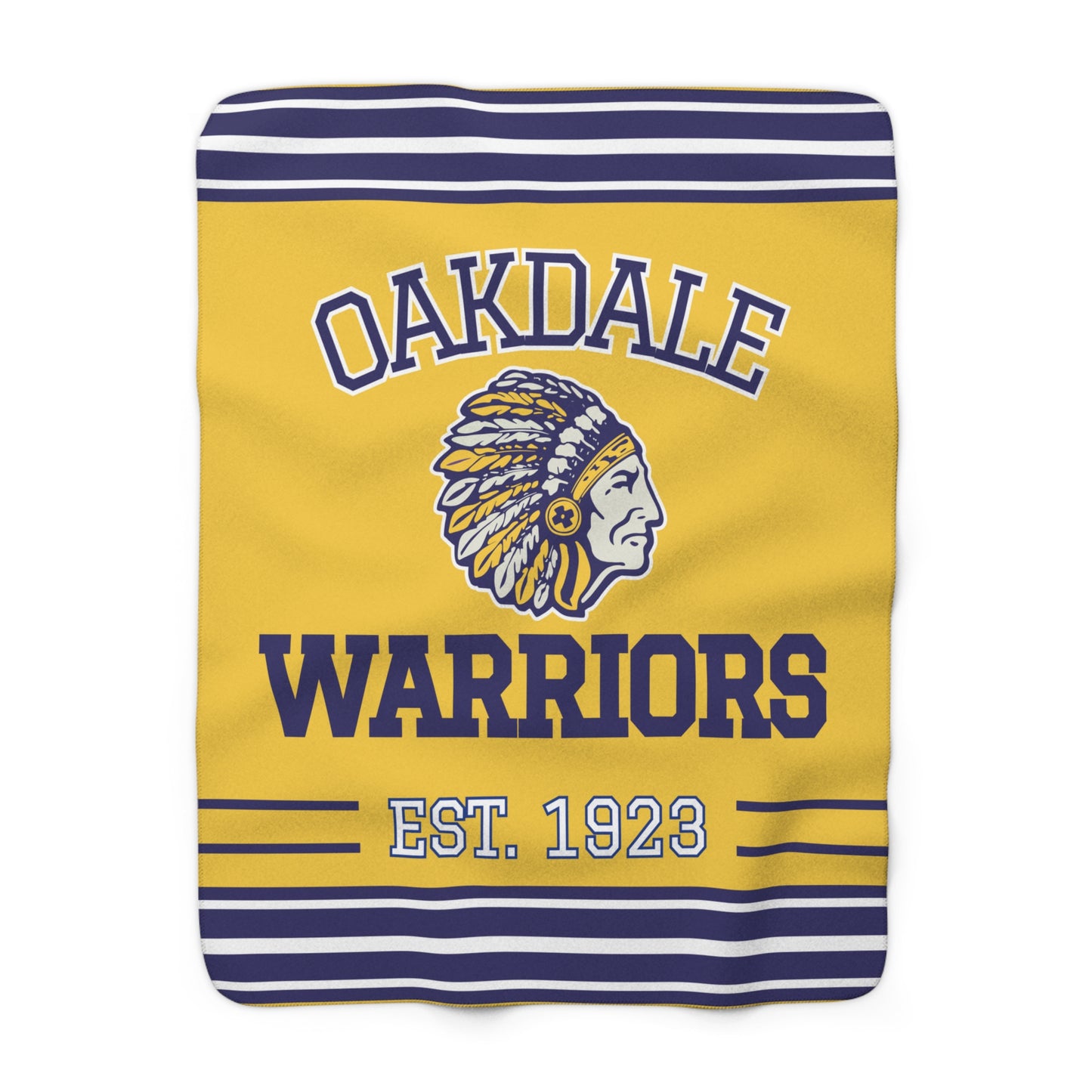 Retro Tube Stripe Sherpa Fleece Throw - Oakdale Warriors Edition