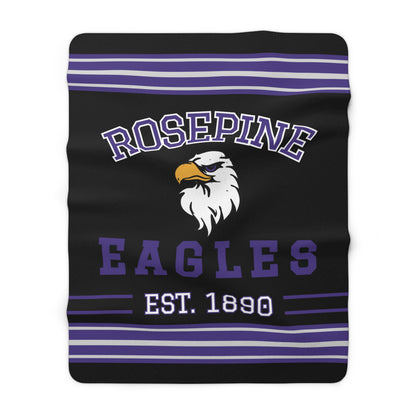 Retro Gym Sock Sherpa Fleece Throw - Rosepine Eagles Edition