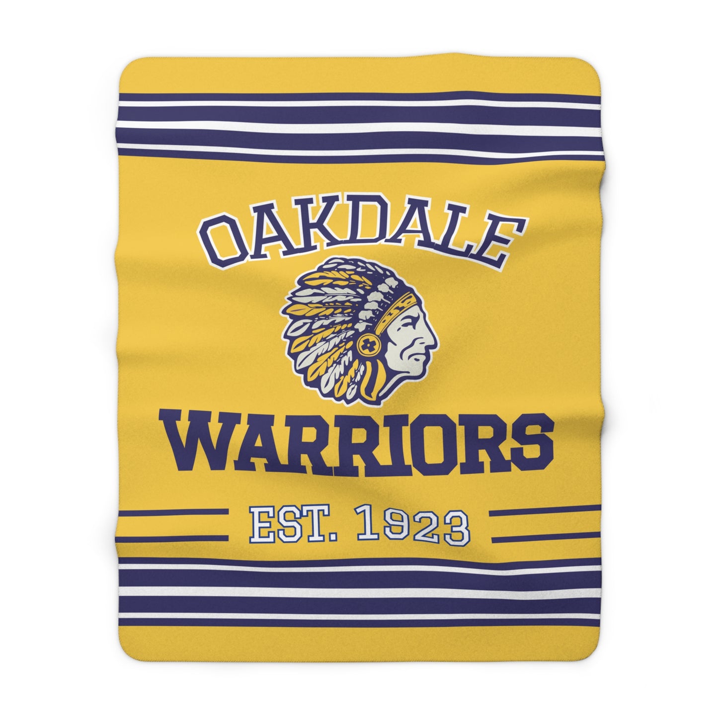 Retro Tube Stripe Sherpa Fleece Throw - Oakdale Warriors Edition