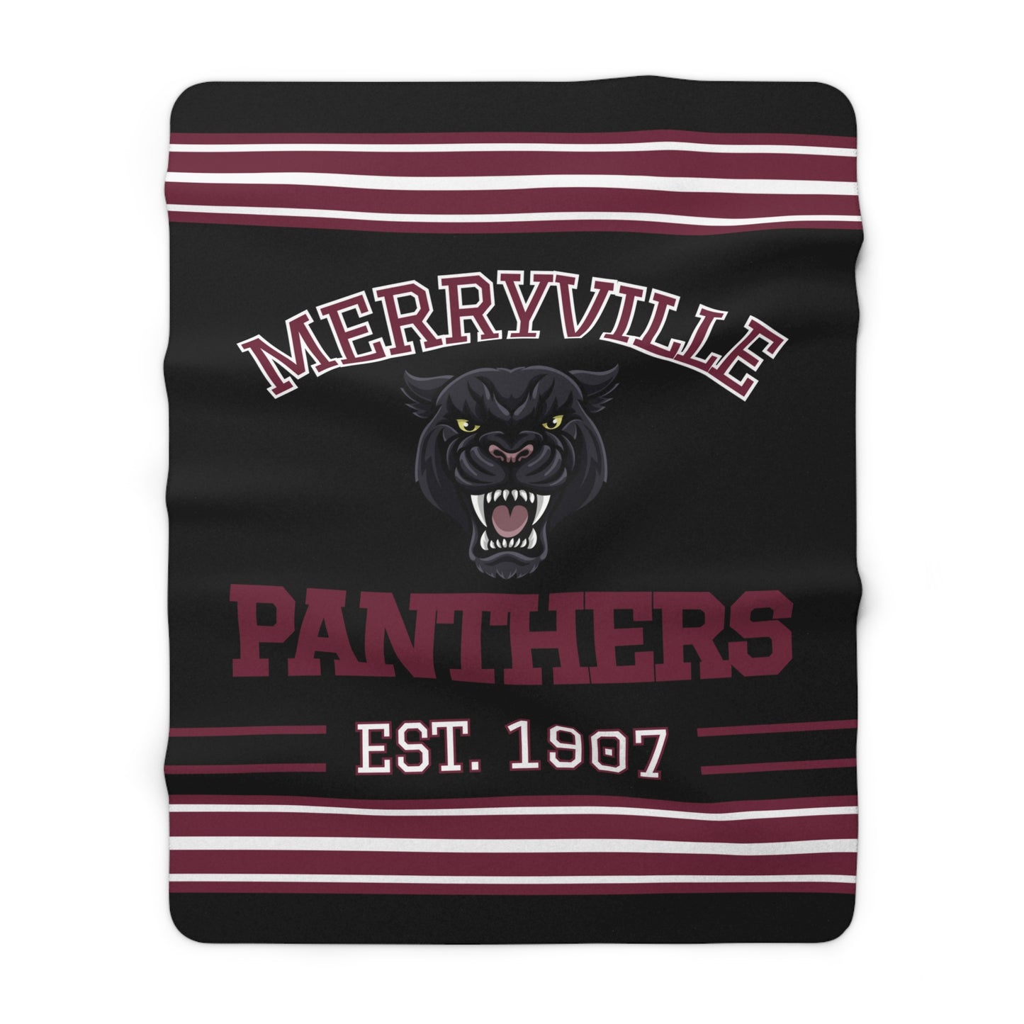 Retro Stripe Pride Sherpa Fleece Throw - Merryville Panthers Edition