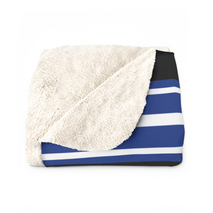 Retro Tube Stripe Sherpa Fleece Throw - DeRidder Dragons Edition