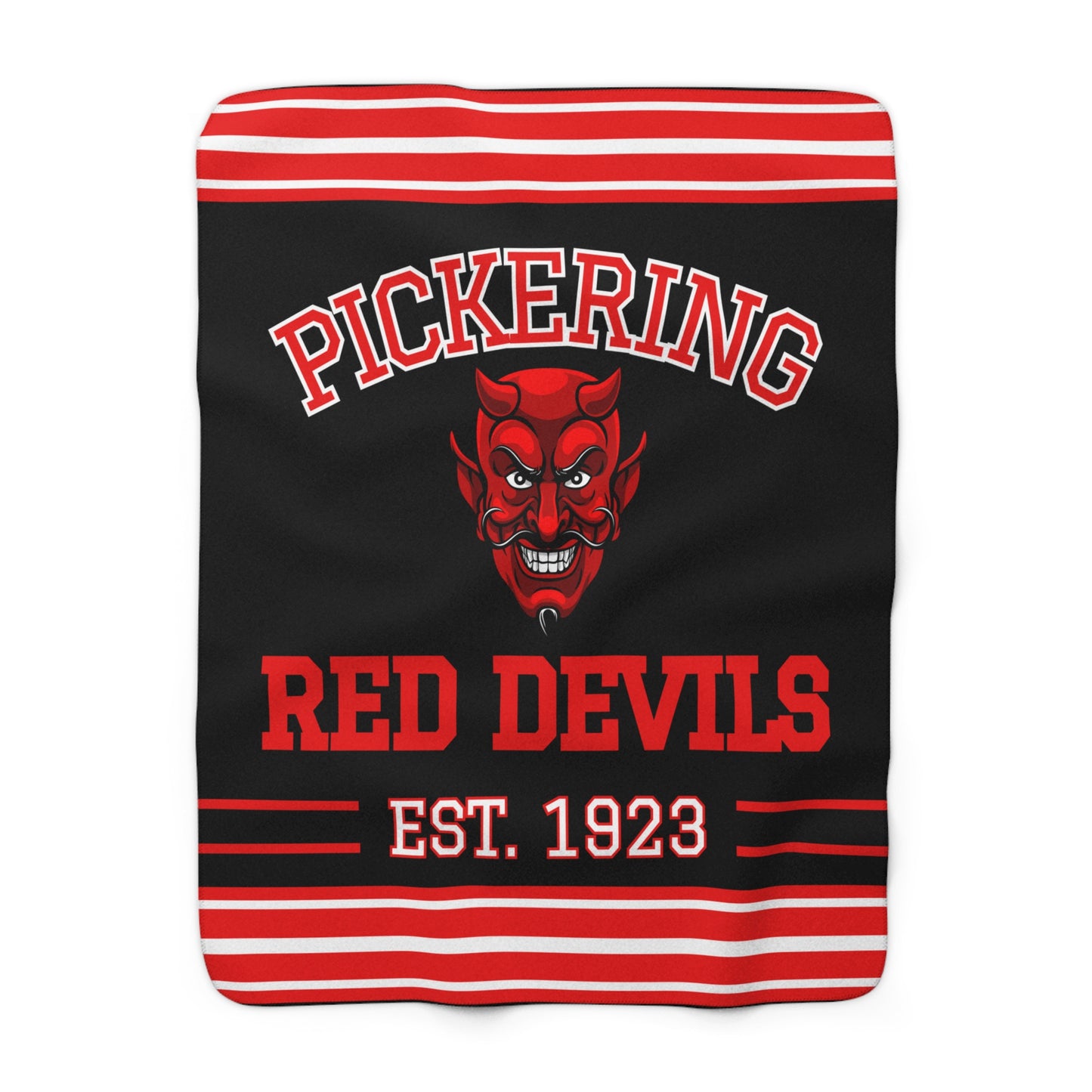 Old School Spirit Sherpa Fleece Throw - Pickering Red Devils Edition