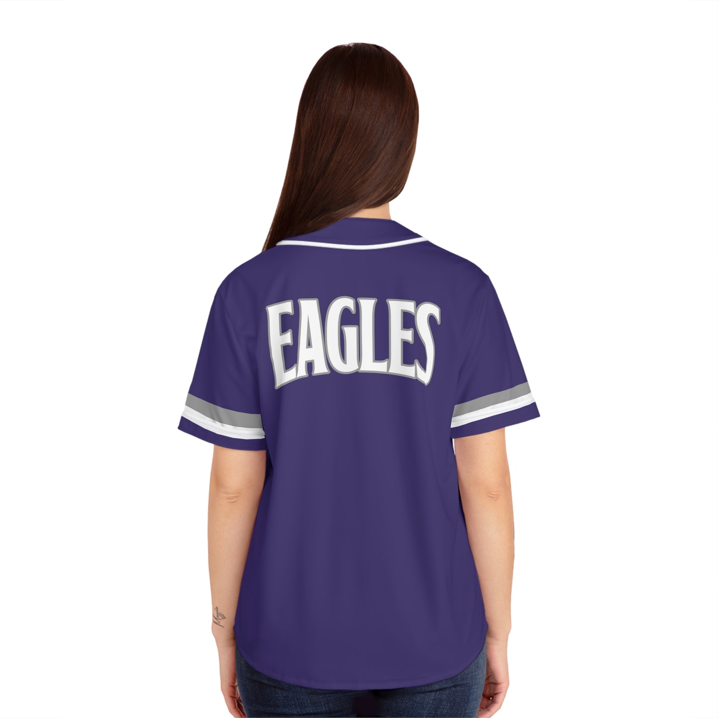 Rosepine Eagles Superfan Baseball Jersey - Women's Purple Edition