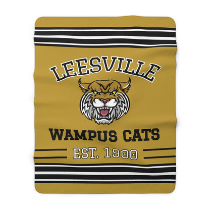 Retro Tube Sock Sherpa Fleece Throw - Leesville Wampus Cats Edition