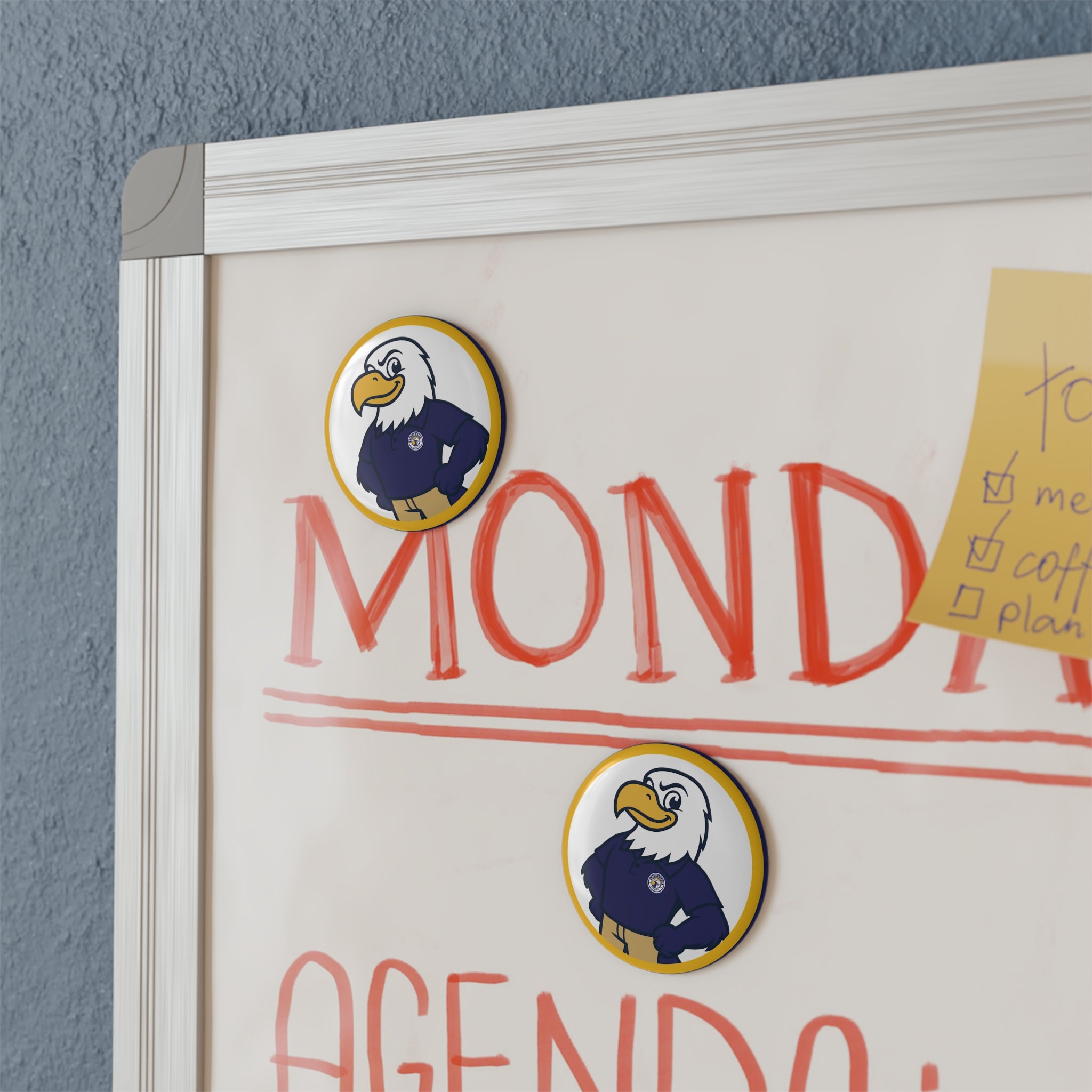 School Spirit Button Magnet - Eagles Nest