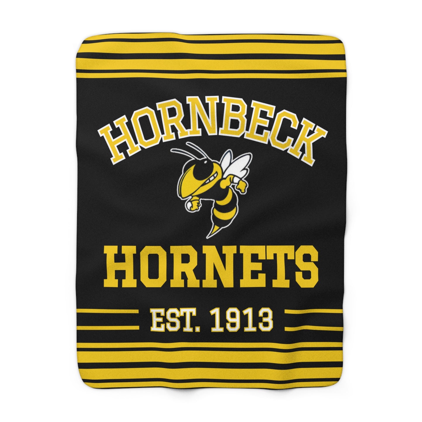 Retro Buzz Stripe Sherpa Fleece Throw - Hornbeck Hornets Edition