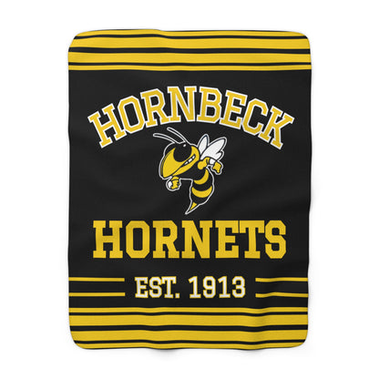 Retro Buzz Stripe Sherpa Fleece Throw - Hornbeck Hornets Edition