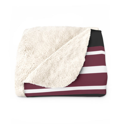 Retro Stripe Pride Sherpa Fleece Throw - Merryville Panthers Edition