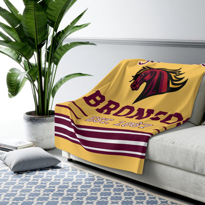 Classic Gym Stripe Sherpa Fleece Throw - Simpson Broncos Edition