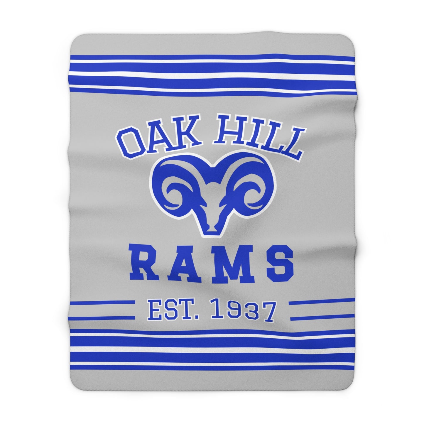 Classic Athletic Stripe Sherpa Fleece Throw - Oak Hill Rams Edition