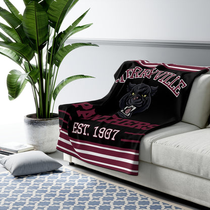 Retro Stripe Pride Sherpa Fleece Throw - Merryville Panthers Edition