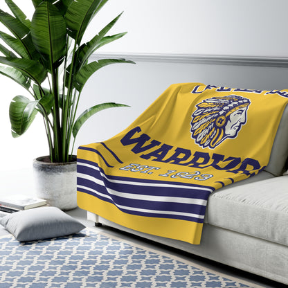 Retro Tube Stripe Sherpa Fleece Throw - Oakdale Warriors Edition