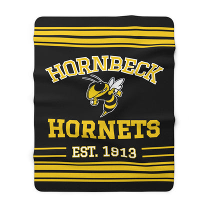 Retro Buzz Stripe Sherpa Fleece Throw - Hornbeck Hornets Edition