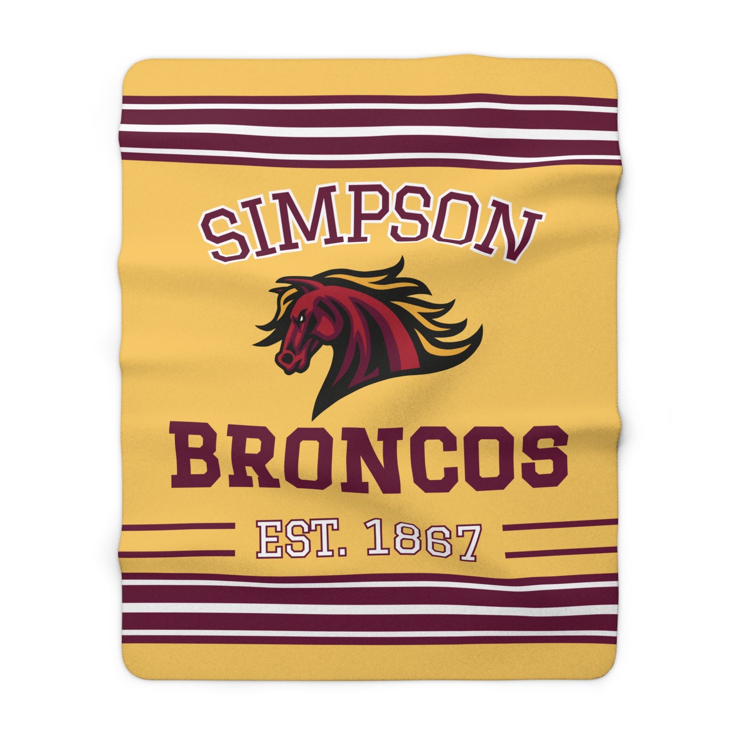 Classic Gym Stripe Sherpa Fleece Throw - Simpson Broncos Edition