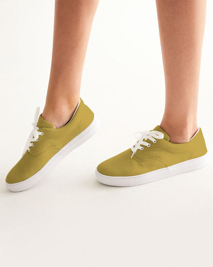 Solid Color Lace Up Canvas Shoe