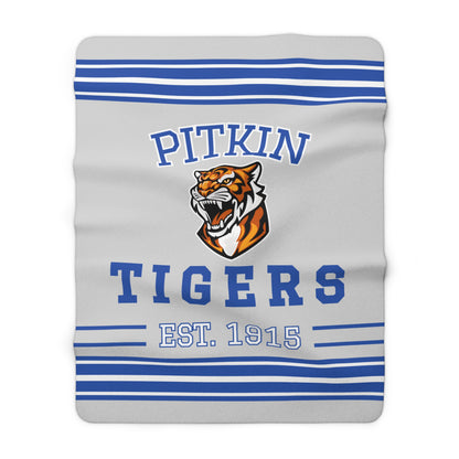 Vintage Gym Stripe Sherpa Fleece Throw - Pitkin Tigers Edition