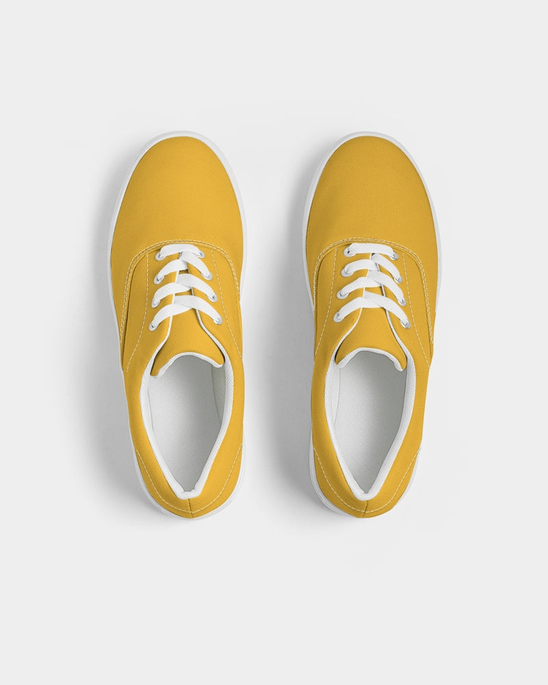 Solid Color Lace Up Canvas Shoe