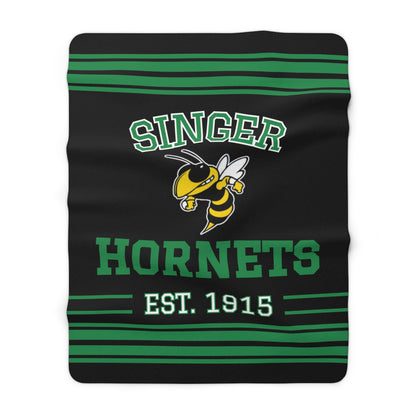 Retro Buzz Sherpa Fleece Throw - Singer Hornets Edition