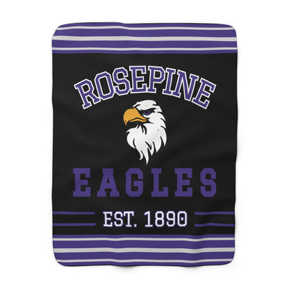 Retro Gym Sock Sherpa Fleece Throw - Rosepine Eagles Edition