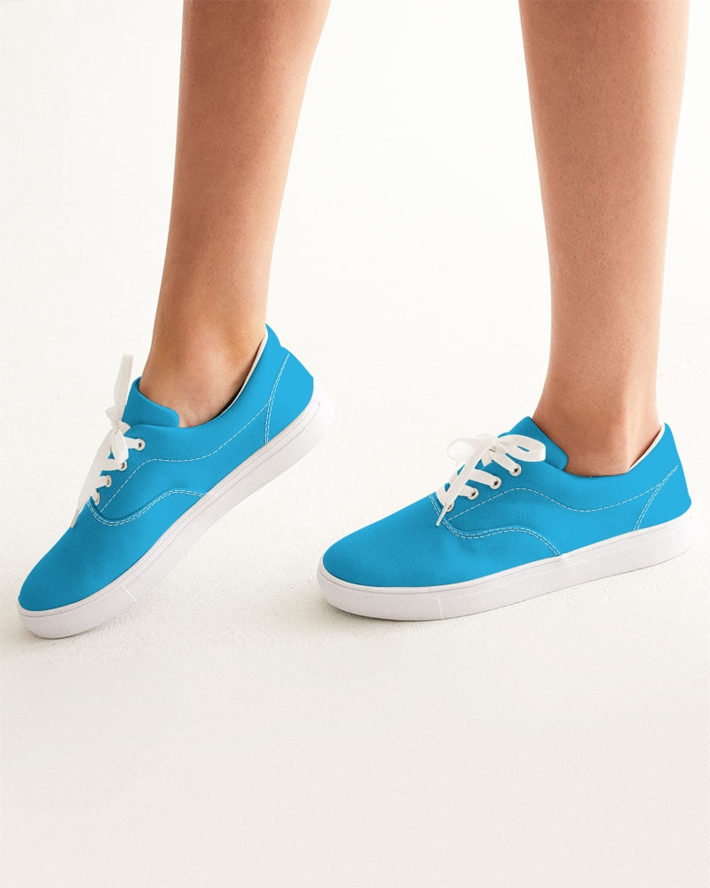 Solid Color Lace Up Canvas Shoe