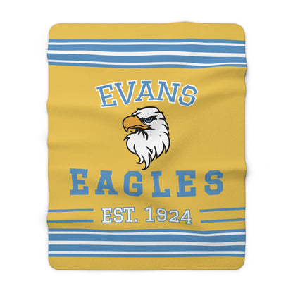 Vintage Gym Sock Sherpa Fleece Throw - Evans Eagles Edition