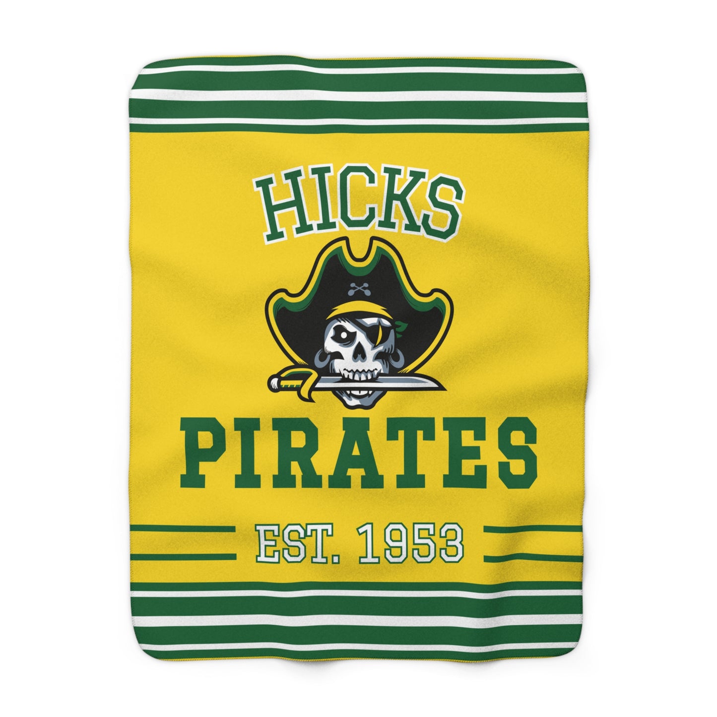 Vintage Varsity Stripe Sherpa Fleece Throw - Hicks Pirates Edition