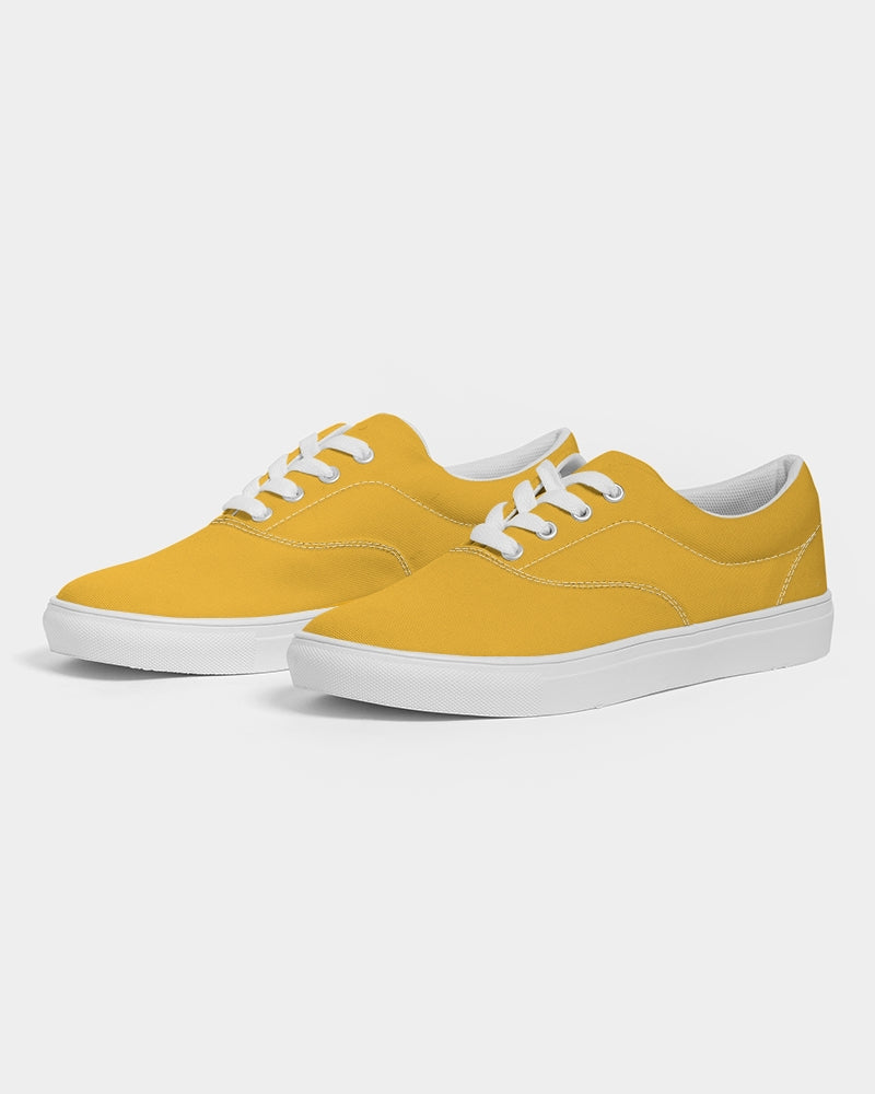 Solid Color Lace Up Canvas Shoe