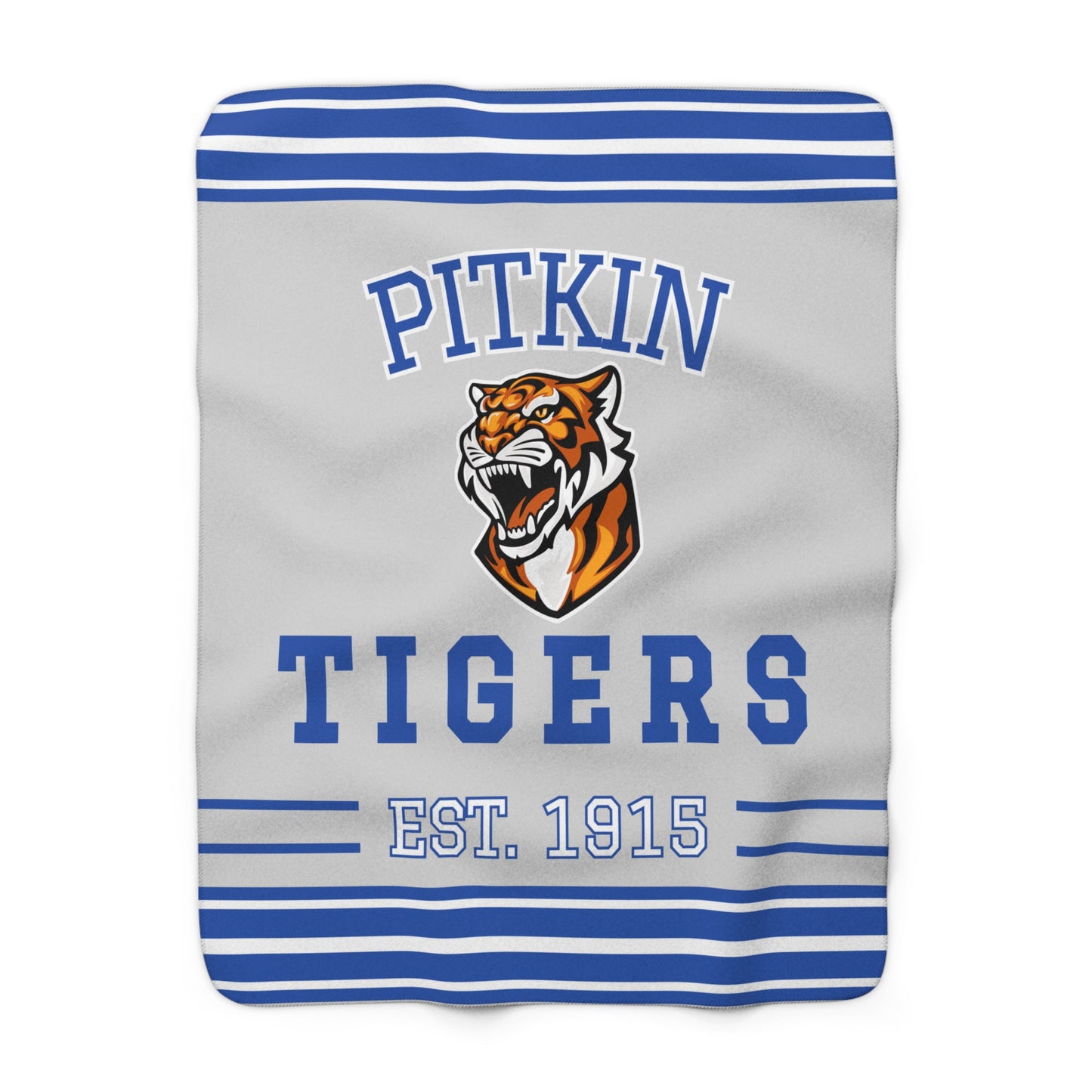 Vintage Gym Stripe Sherpa Fleece Throw - Pitkin Tigers Edition