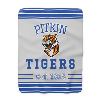 Vintage Gym Stripe Sherpa Fleece Throw - Pitkin Tigers Edition