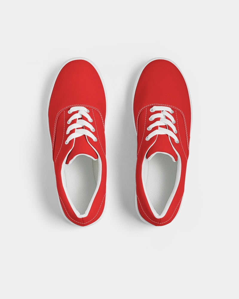 Solid Color Lace Up Canvas Shoe