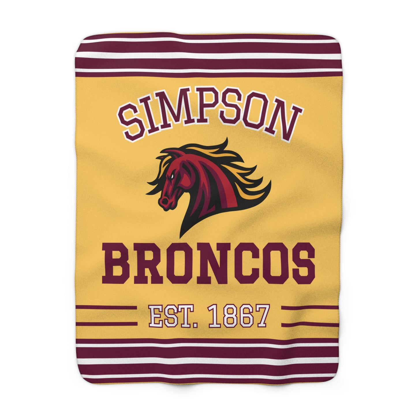 Classic Gym Stripe Sherpa Fleece Throw - Simpson Broncos Edition