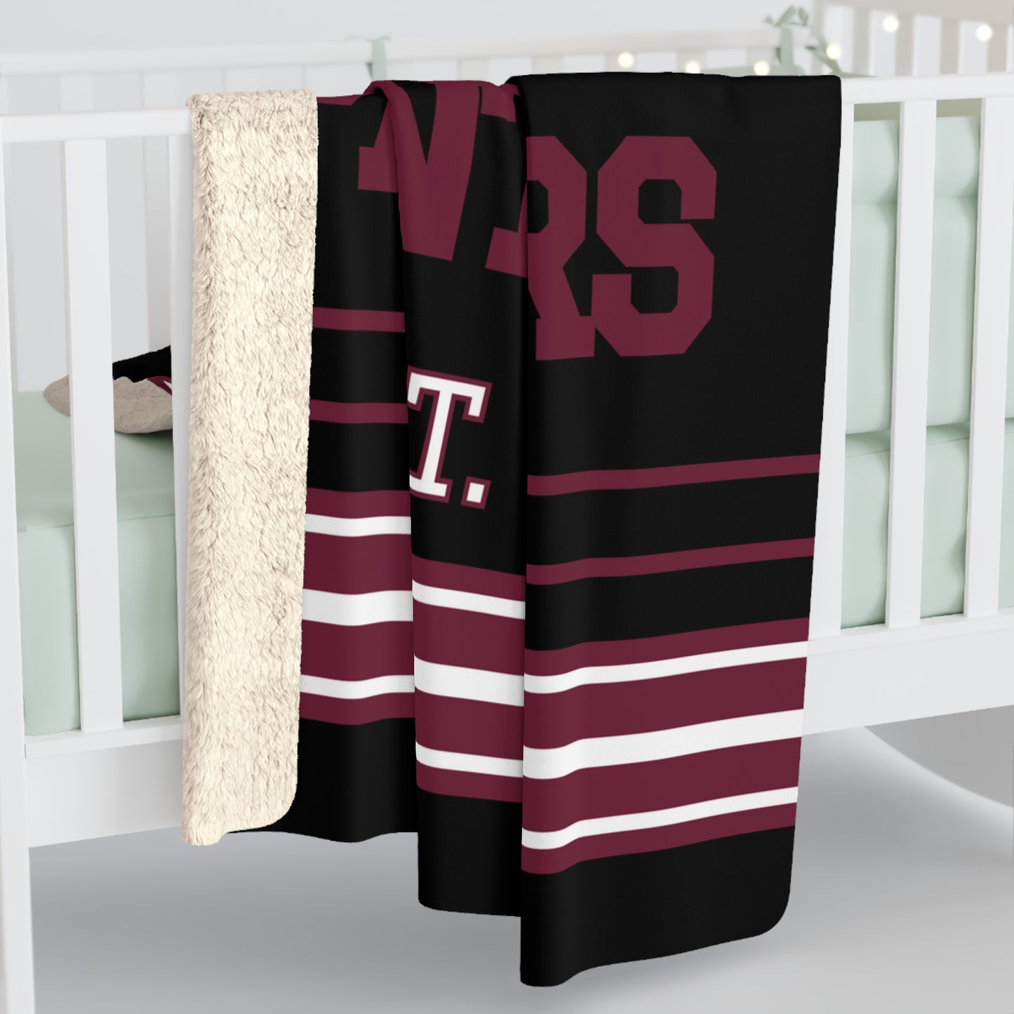 Retro Stripe Pride Sherpa Fleece Throw - Merryville Panthers Edition