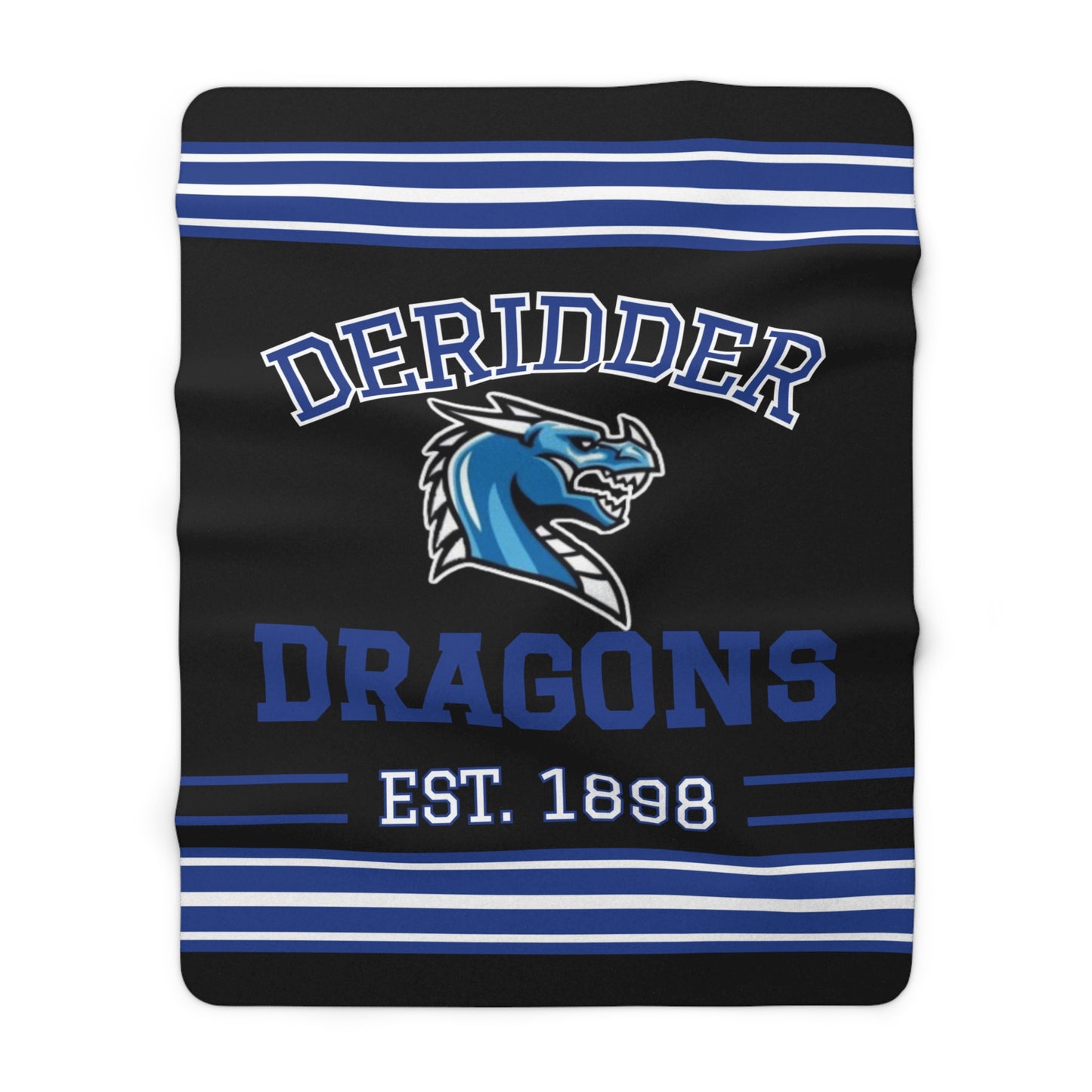 Retro Tube Stripe Sherpa Fleece Throw - DeRidder Dragons Edition