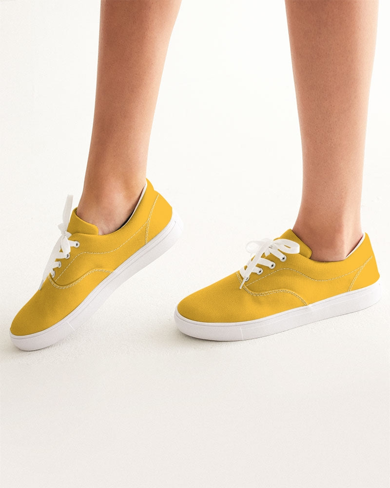 Solid Color Lace Up Canvas Shoe