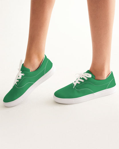 Solid Color Lace Up Canvas Shoe