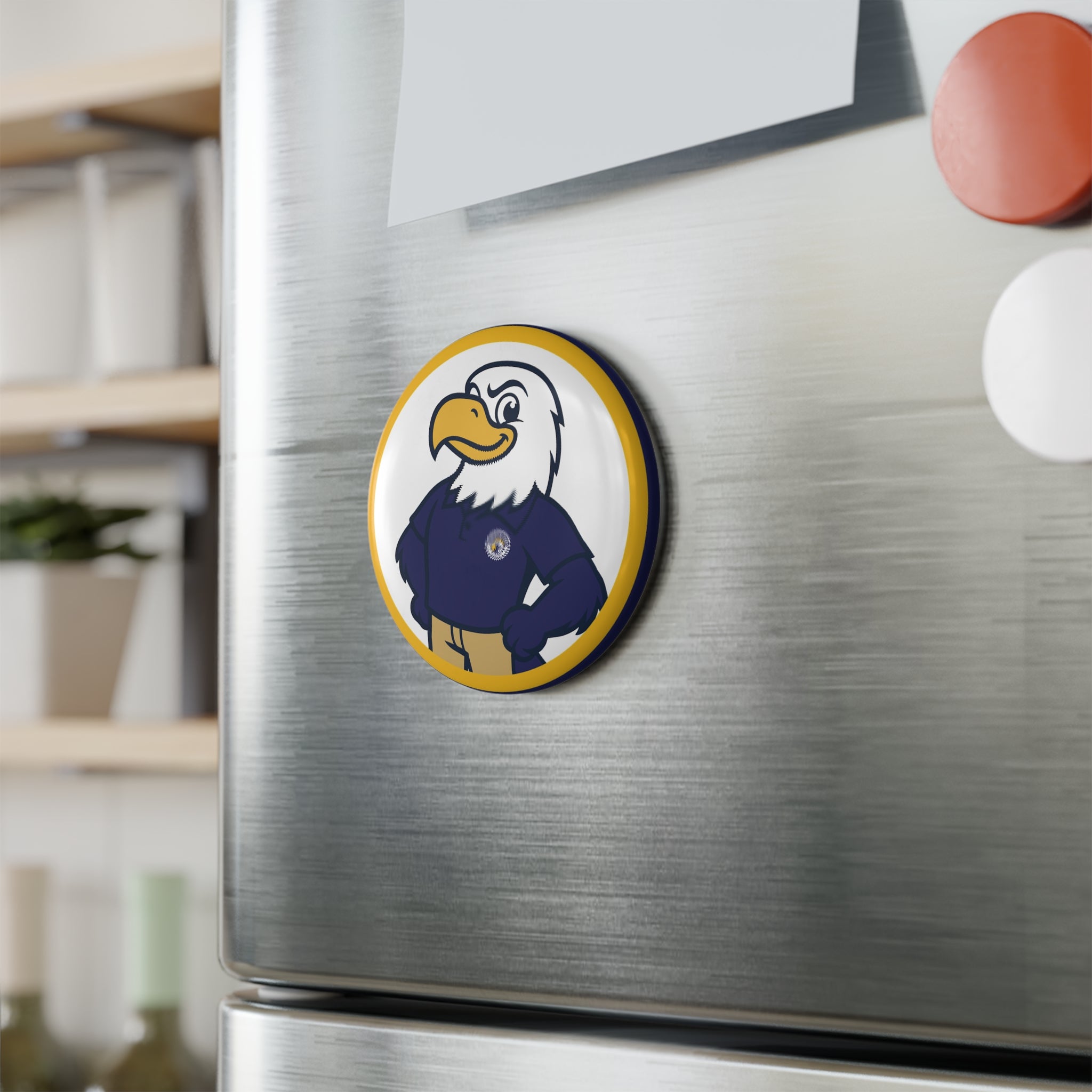 School Spirit Button Magnet - Eagles Nest