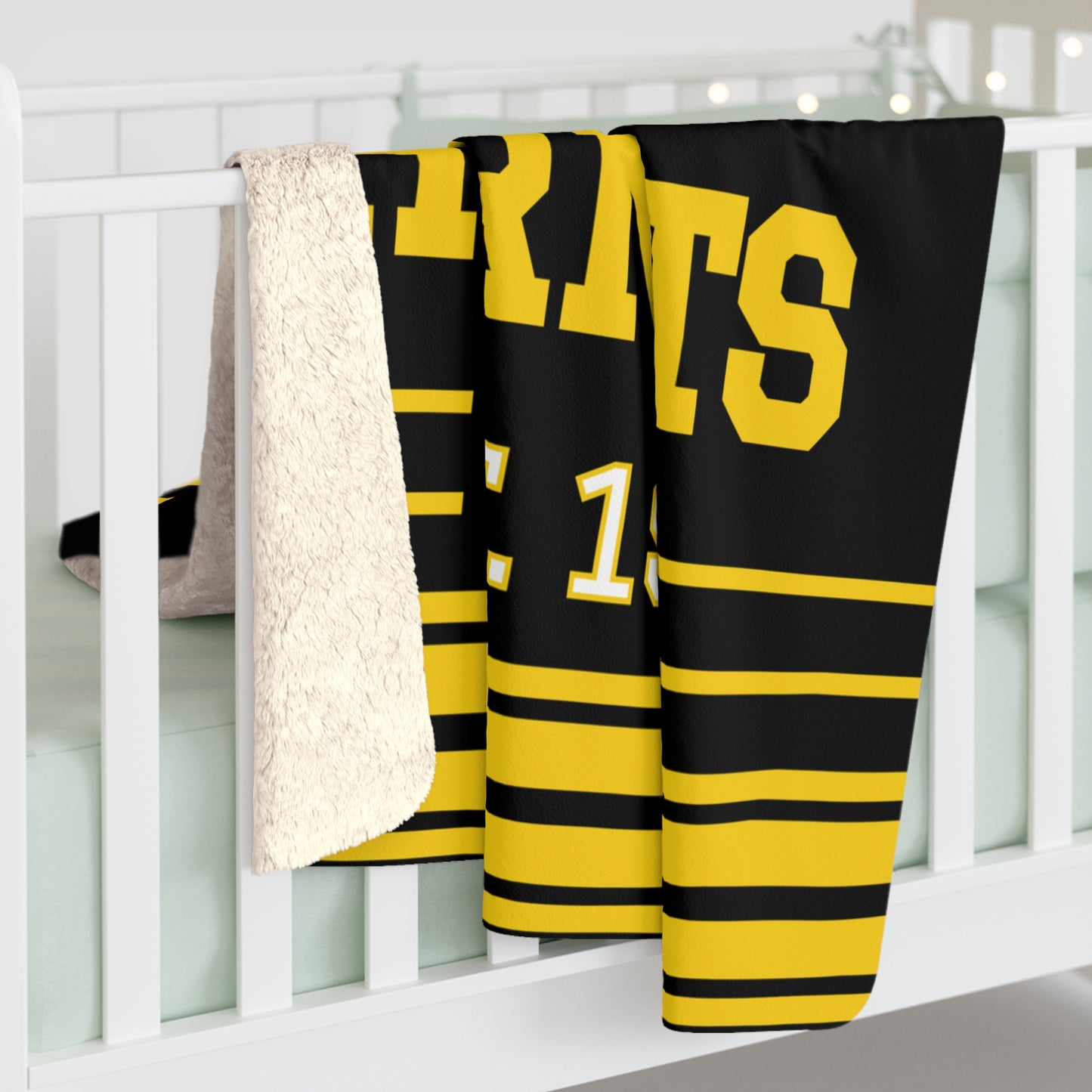 Retro Buzz Stripe Sherpa Fleece Throw - Hornbeck Hornets Edition