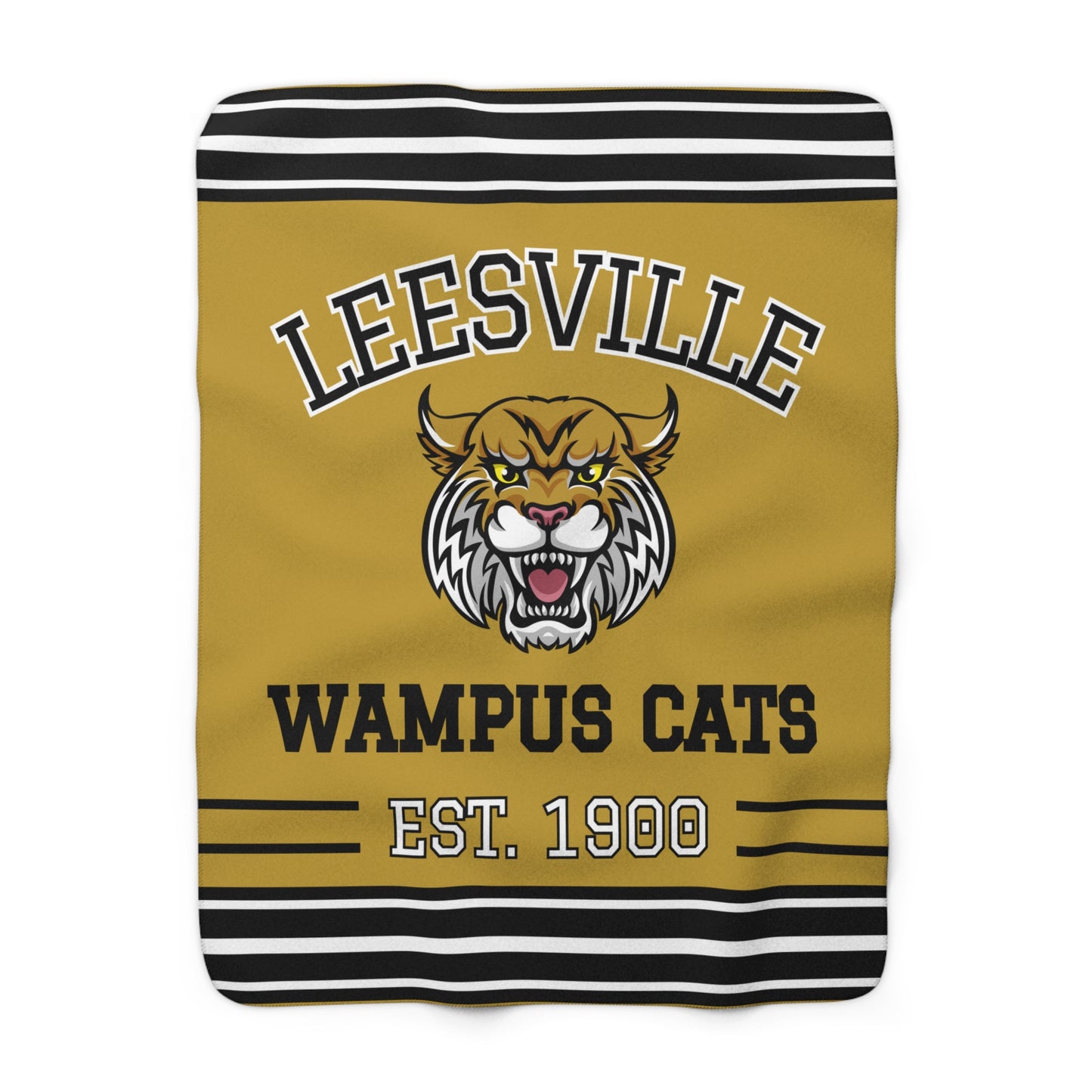 Retro Tube Sock Sherpa Fleece Throw - Leesville Wampus Cats Edition