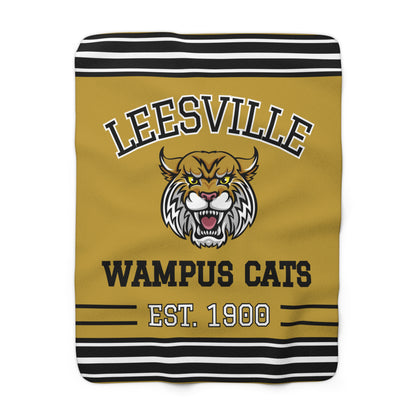 Retro Tube Sock Sherpa Fleece Throw - Leesville Wampus Cats Edition