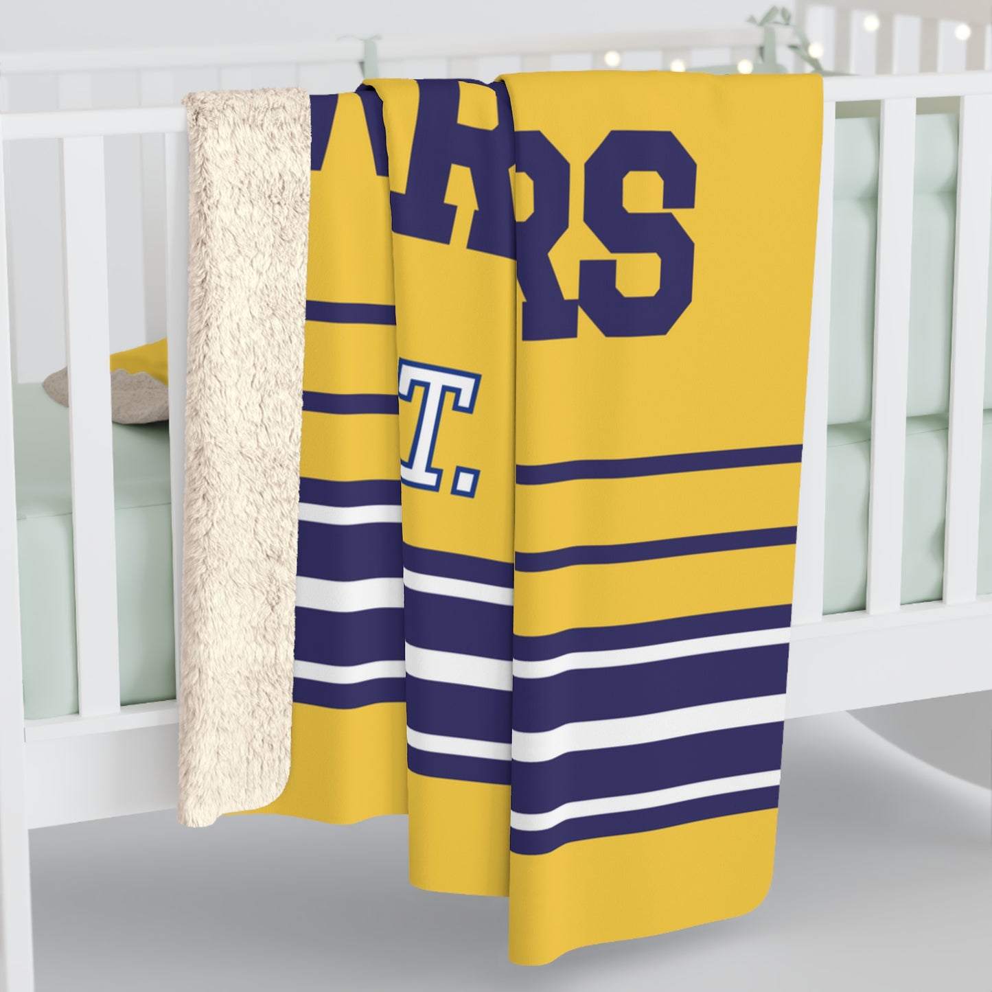 Retro Tube Stripe Sherpa Fleece Throw - Oakdale Warriors Edition