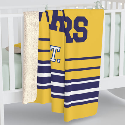 Retro Tube Stripe Sherpa Fleece Throw - Oakdale Warriors Edition