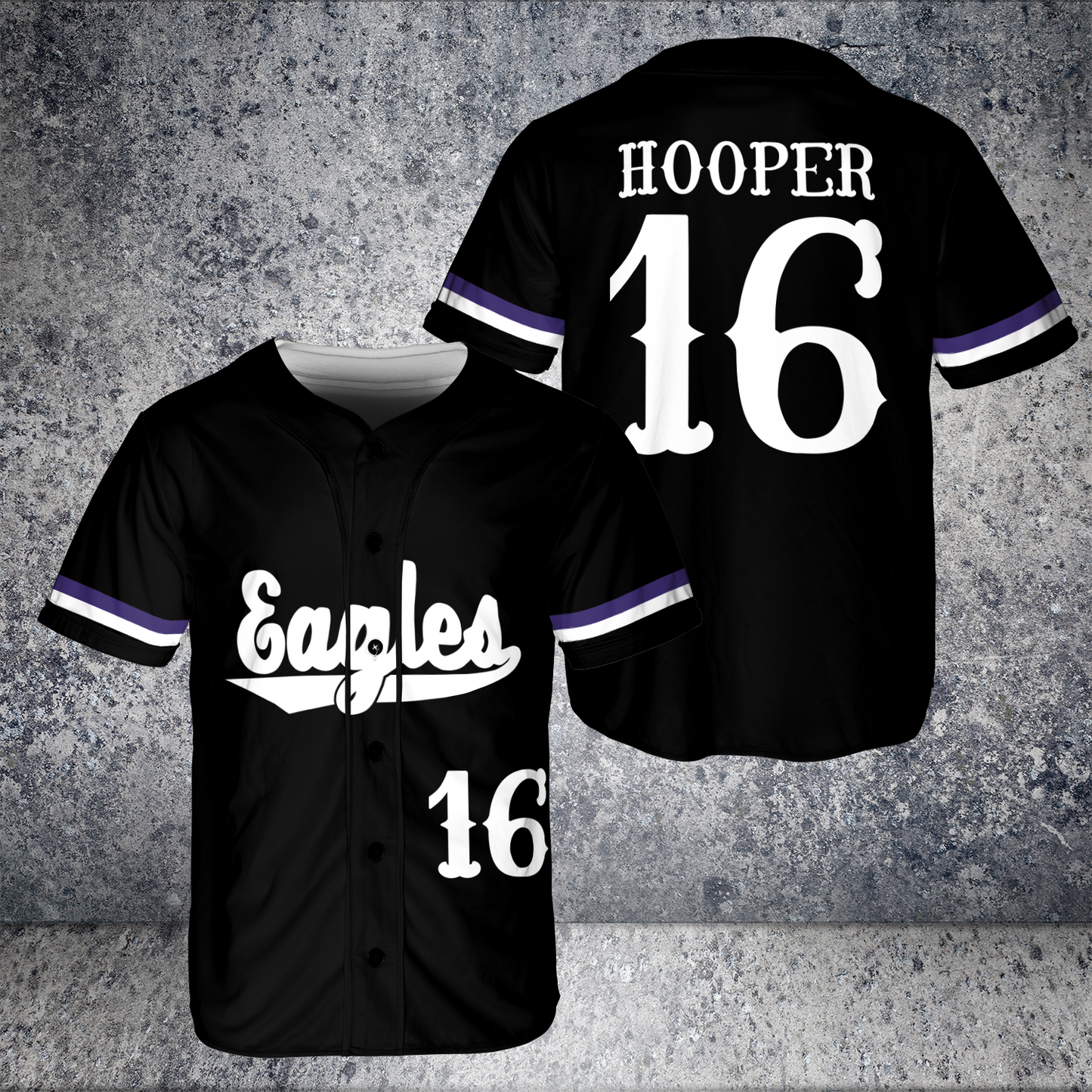 Custom Rosepine Baseball Black Fan Button-Up Jersey