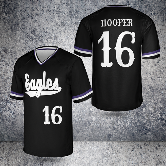 Custom Rosepine Baseball Black V-Neck Fan Jersey