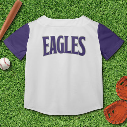 Rosepine Eagles Superfan Baseball Jersey - Kid's White Edition