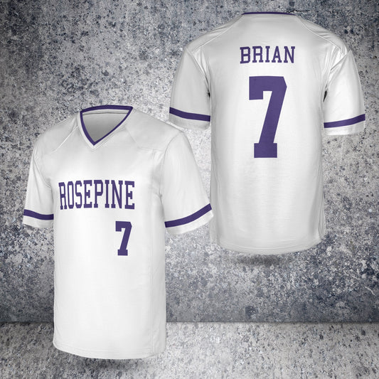 Custom Rosepine Softball White Varsity V-Neck Jersey