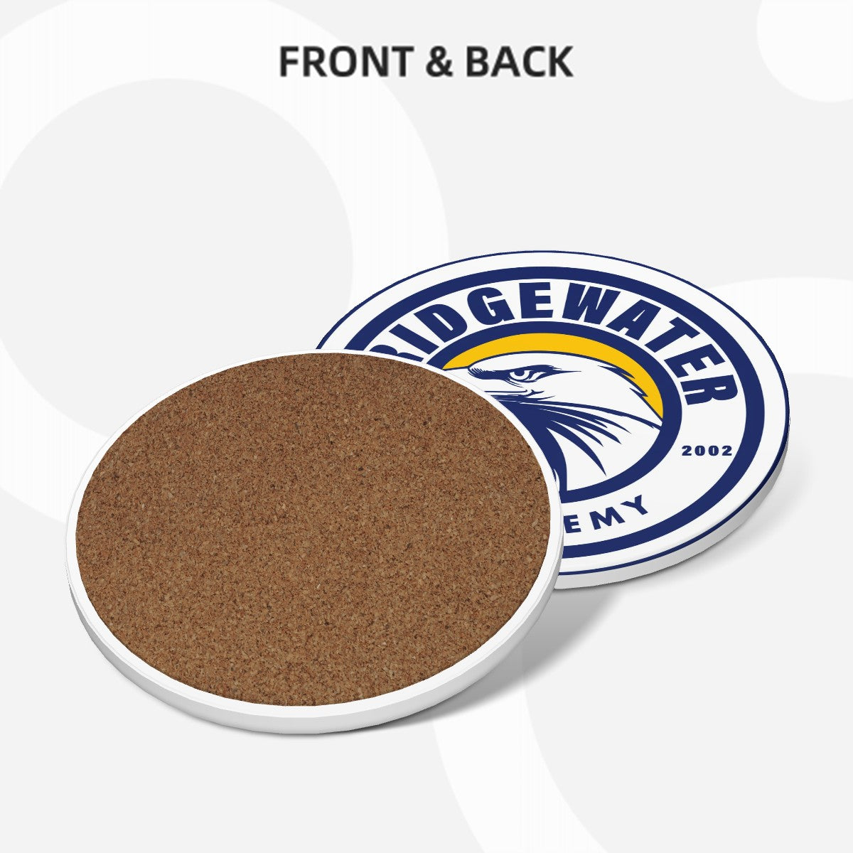 Round Bridgewater Academy Ceramic Coasters Set of 6 - Eagles Nest