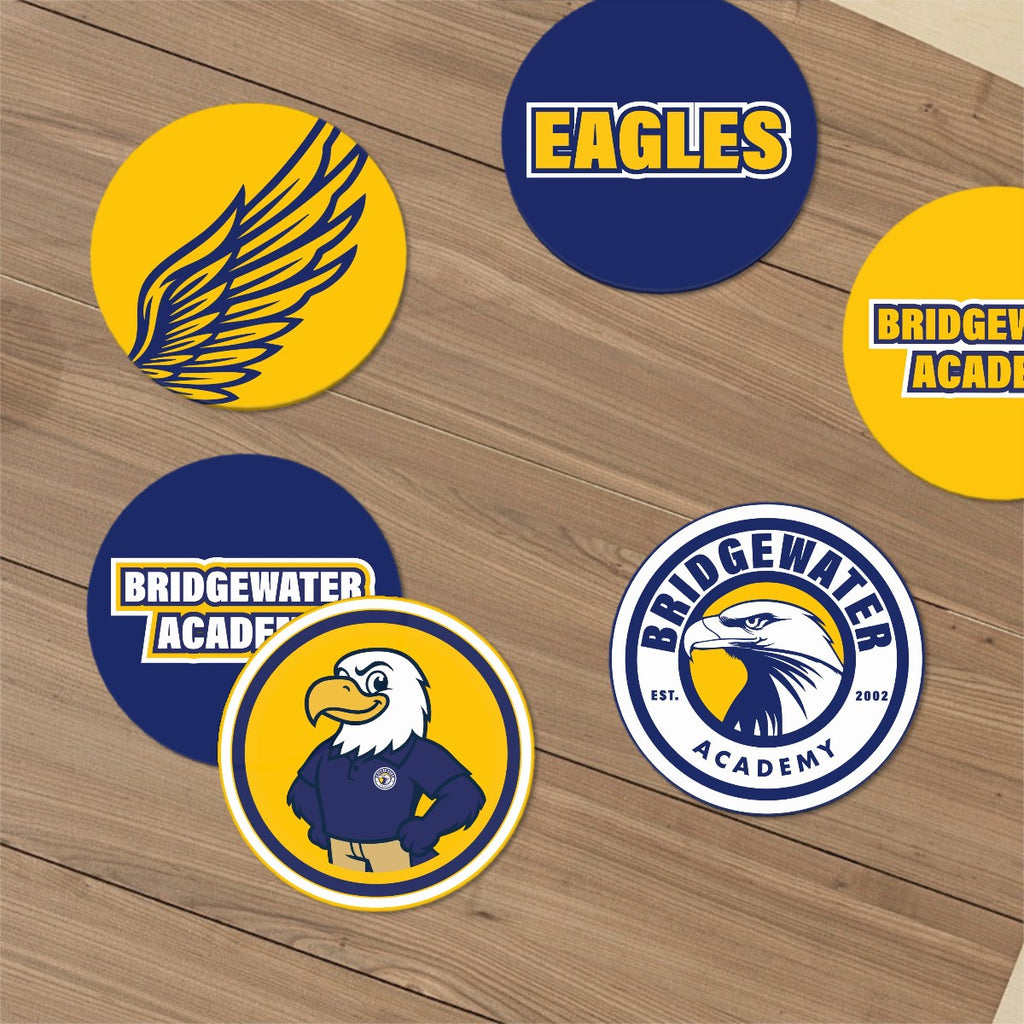 Round Bridgewater Academy Ceramic Coasters Set of 6 - Eagles Nest